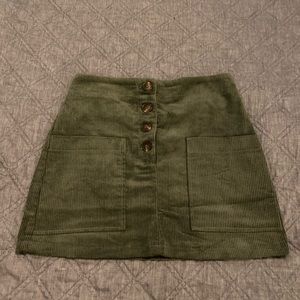 Green Corduroy Skirt